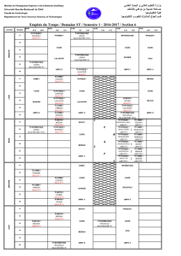 Emplois du Temps / Domaine ST / Semestre 1