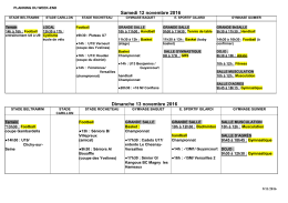 Planning WE des 12 et 13 novembre 2016