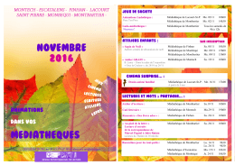 novembre 2016 mediatheques - Réseau de lecture Garonne et Canal