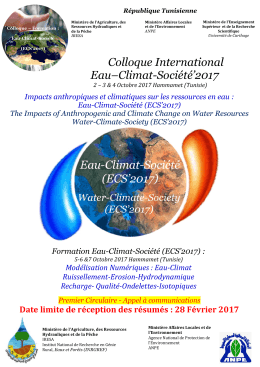 Colloque International Eau&ndash;Climat