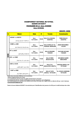 Programme de la 4ème journée D2