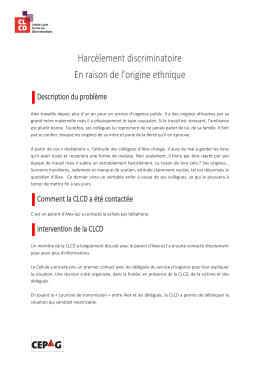 Harcèlement discriminatoire En raison de l`origine