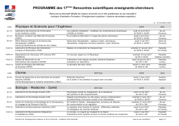 PROGRAMME des 17èmes Rencontres scientifiques enseignants