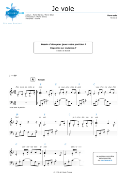 Page 1 Je VOle Auteurs : Michel Sardou / Pierre Billon Compositeur