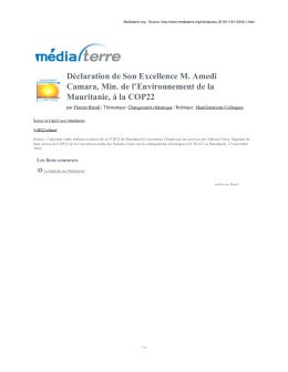 Fin de la premi&egrave;re semaine de la CdP 22 au pavillon