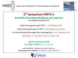 15 novembre 2016 : 1er symposium FORTE