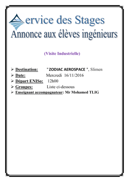 (Visite Industrielle) Destination: "ZODIAC AEROSPACE ", Slimen