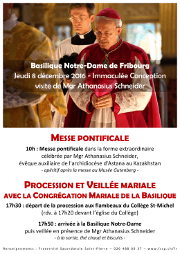 messe pontificale procession et veillée mariale