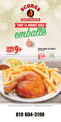 Menu à emporter / livraison