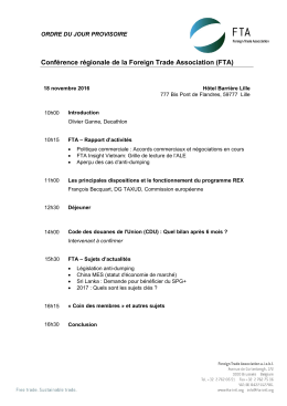 Conférence régionale de la Foreign Trade Association (FTA)