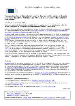 Transport aérien: la Commission saisit la Cour de justice