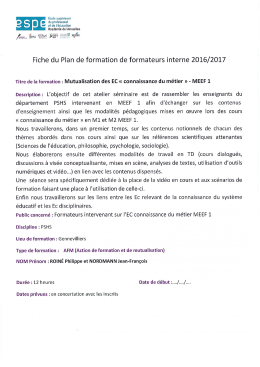 Page 1 École supérieure ) C D du professorat «Tº et de l`éducation