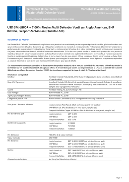 Termsheet (Indication) Vontobel Investment Banking