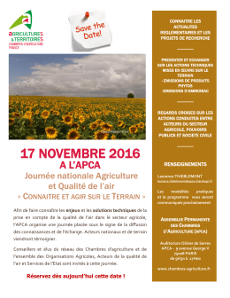 17 novembre 2016 - Chambres d`agriculture