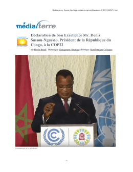 Mobilisation des Amis de la Terre à la COP22 : L