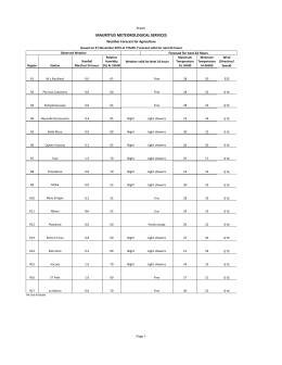 24 hours observed and forecasted weather regionwise