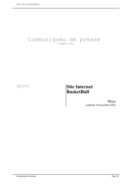 Site Internet BasketBall