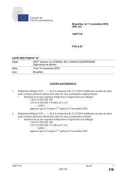 14077/16 feu/af 1 GIP 1B Activités non législatives 1. Règlement