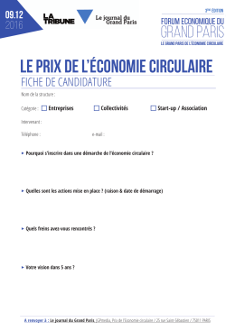 le prix de l`économie circulaire