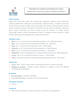 Modalités pratiques - Centre de prévention du suicide et d