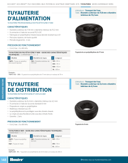 tuyauterie d`alimentation tuyauterie de distribution