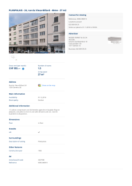 PLANPALAIS - 24, rue du Vieux-Billard - 4ème - 27 m2