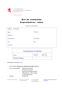 Formulaire de commande d`exposimètres radon
