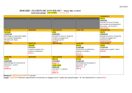 HORAIRE&ndash; EXAMENS DE JANVIER 2017 &ndash; Master Bloc 1 LOGO