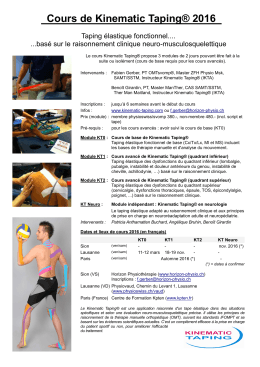 Cours de Kinematic Taping® 2016