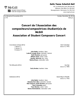 s de McGill Association of Student Composers Concert