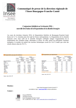 Communiqué de presse de la direction régionale de