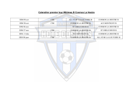 Calendrier premier tour Minimes B Cosmos La Hestre