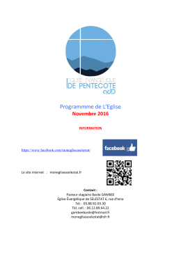 Programme Novembre 2016