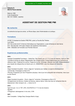 Recrutement CV ASSISTANT DE GESTION PME PMI