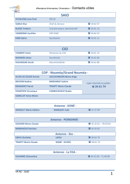 Annexe 16 - Contacts Utiles 2016