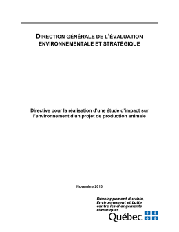 Directive pour la réalisation d`une étude d`impact sur l