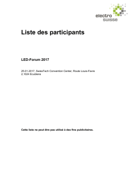 Liste des participants