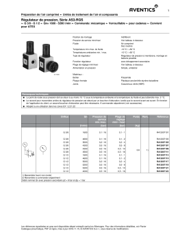 Régulateur de pression, Série AS3-RGS