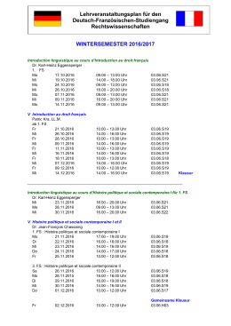 Lehrveranstaltungsplan für den - Jura