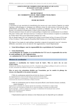 ASSOCIATION DE COORDINATION DES RESEAUX DE SANTE
