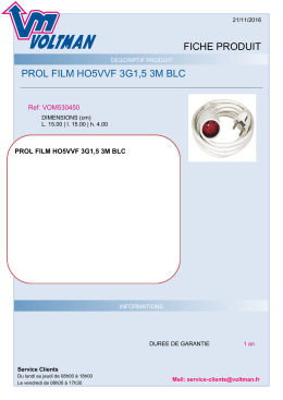 FICHE PRODUIT PROL FILM HO5VVF 3G1,5 3M BLC