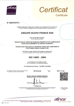 Page 1 @f@@ Certificat Certificate A FFUGIR CERTIFICATIOM Nº