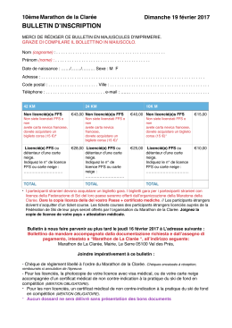 Bulletin d`inscription papier