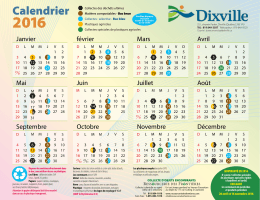 Calendrier des collectes 2016