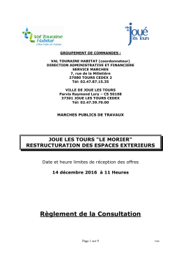 Règlement de la Consultation