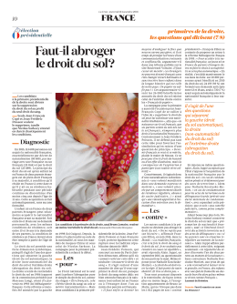 Faut-il abroger le droit du sol