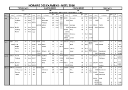 HORAIRE des examens de No&euml;l
