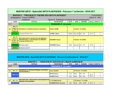 Master 2 - Arts plastiques