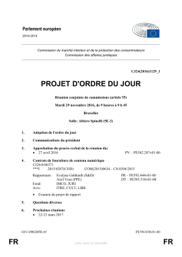 FR FR PROJET D`ORDRE DU JOUR