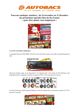 Nouveau catalogue Autobacs : du 24 novembre au 31 décembre